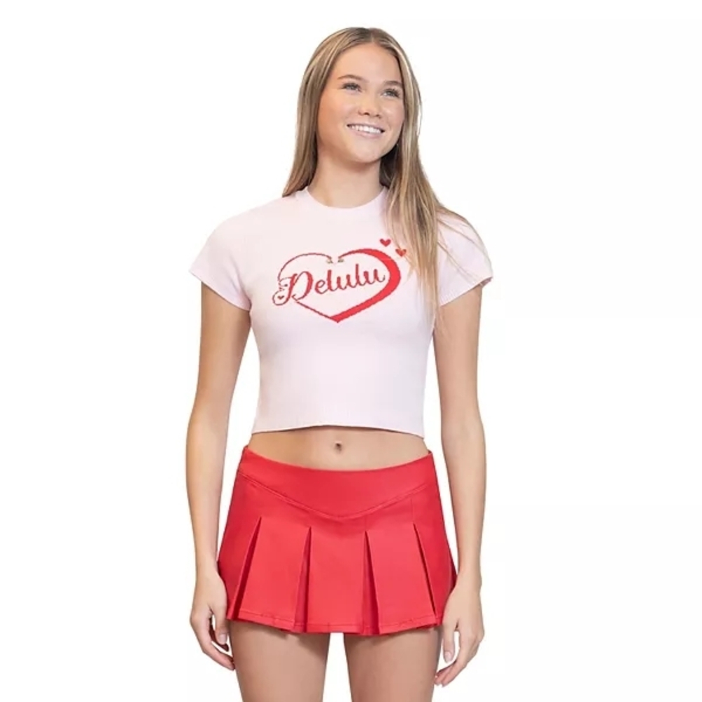 Madden Girl Pink 'Delulu' Heart Tee